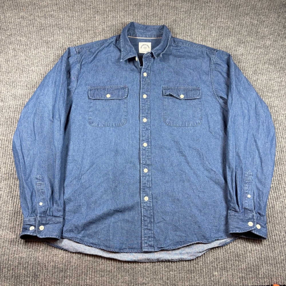 Dubinik Denim Shirt Men's XL Blue Long Sleeve Button Down Western Workwear